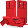 Camera Privacy Cover Hybrid Case with Kickstand for Samsung Galaxy A16 5G - Red