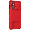 Camera Privacy Cover Hybrid Case with Kickstand for Samsung Galaxy A16 5G - Red