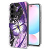 Butterfly Series Dual Layer Transparent Hybrid Case for Samsung Galaxy A16 5G - Purple Pink