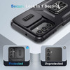 Combat Tough Series Ring Holder Case with Camera Lens Cover for Samsung Galaxy A16 5G - Black