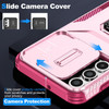 Combat Tough Series Ring Holder Case with Camera Lens Cover for Samsung Galaxy A16 5G - Pink