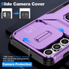 Combat Tough Series Ring Holder Case with Camera Lens Cover for Samsung Galaxy A16 5G - Purple