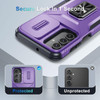 Combat Tough Series Ring Holder Case with Camera Lens Cover for Samsung Galaxy A16 5G - Purple