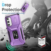 Combat Tough Series Ring Holder Case with Camera Lens Cover for Samsung Galaxy A16 5G - Purple