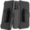 Military Grade Noble Hybrid Armor Case with Belt Clip Holster for Samsung Galaxy A16 5G - Black