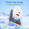 Dual Port 20W USB-C PD 3.0 Power Delivery + 18W Quick Charge 3.0 Fast Wall Charger - White