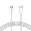 4 ft. High-Speed 3A Braided USB-C to USB-C Charge & Sync Cable - White