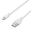 3.3 ft Macaron Stripes USB-C to USB-A High-Speed Charge & Sync Cable - White