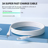 3.3 ft Macaron Stripes USB-C to USB-A High-Speed Charge & Sync Cable - White