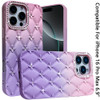 Floral Joy Diamond Crystal TPU Case for iPhone 16 Pro Max - Pink Purple