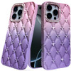 Floral Joy Diamond Crystal TPU Case for iPhone 16 Pro Max - Pink Purple