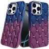 Floral Joy Diamond Crystal TPU Case for iPhone 16 Pro - Dark Blue Burgundy