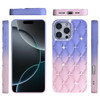 Floral Joy Diamond Crystal TPU Case for iPhone 16 Pro - Blue Pink