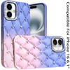 Floral Joy Diamond Crystal TPU Case for iPhone 16 - Blue Pink
