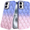 Floral Joy Diamond Crystal TPU Case for iPhone 16 - Blue Pink