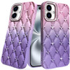Floral Joy Diamond Crystal TPU Case for iPhone 16 - Pink Purple