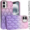 Floral Joy Diamond Crystal TPU Case for iPhone 16 - Pink Purple