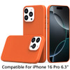 MagSafe Compatible Leather Case for iPhone 16 Pro - Orange