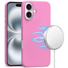MagSafe Compatible Leather Case for iPhone 16 - Rose Pink