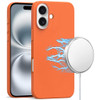 MagSafe Compatible Leather Case for iPhone 16 Plus - Orange