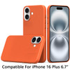 MagSafe Compatible Leather Case for iPhone 16 Plus - Orange