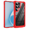 Military Grade Tough Shield Snap-on Transparent Case for Samsung Galaxy S25 Ultra - Red
