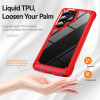 Military Grade Tough Shield Snap-on Transparent Case for Samsung Galaxy S25 Ultra - Red