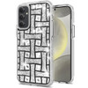Diamond Encrusted Hybrid Case for Samsung Galaxy S25 - Basketweave Silver
