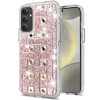 Diamond Encrusted Hybrid Case for Samsung Galaxy S25 - Basketweave Rose Gold