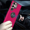 360 Rotating Ring Grip Hybrid Case for Samsung Galaxy S25 Ultra - Hot Pink