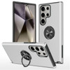 360 Rotating Ring Grip Hybrid Case for Samsung Galaxy S25 Ultra - Silver