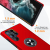 360 Rotating Ring Grip Hybrid Case for Samsung Galaxy S25 Ultra - Red