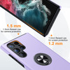 360 Rotating Ring Grip Hybrid Case for Samsung Galaxy S25 Ultra - Purple