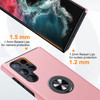 360 Rotating Ring Grip Hybrid Case for Samsung Galaxy S25 Ultra - Pink