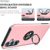360 Rotating Ring Grip Hybrid Case for Samsung Galaxy S25 Plus - Pink