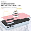 360 Rotating Ring Grip Hybrid Case for Samsung Galaxy S25 - Pink