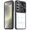 HD Transparent Case with Camera Privacy Cover for Samsung Galaxy S25 Plus - Black
