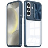 HD Transparent Case with Camera Privacy Cover for Samsung Galaxy S25 Plus - Blue