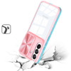 HD Transparent Case with Camera Privacy Cover for Samsung Galaxy S25 Plus - Pink Blue