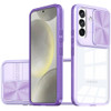 HD Transparent Case with Camera Privacy Cover for Samsung Galaxy S25 Plus - Purple