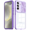 HD Transparent Case with Camera Privacy Cover for Samsung Galaxy S25 - Purple