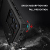 Military Grade Camera Privacy Cover Hybrid Case with Kickstand for Samsung Galaxy S25 Ultra - Black