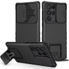 Military Grade Camera Privacy Cover Hybrid Case with Kickstand for Samsung Galaxy S25 Ultra - Black
