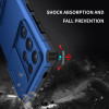 Military Grade Camera Privacy Cover Hybrid Case with Kickstand for Samsung Galaxy S25 Ultra - Blue