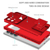Military Grade Camera Privacy Cover Hybrid Case with Kickstand for Samsung Galaxy S25 Ultra - Red