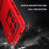 Military Grade Camera Privacy Cover Hybrid Case with Kickstand for Samsung Galaxy S25 Ultra - Red