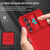 Military Grade Camera Privacy Cover Hybrid Case with Kickstand for Samsung Galaxy S25 - Red