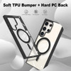 Acrylic Transparent Case with MagSafe Magnetic Ring for Samsung Galaxy S25 Ultra - Black
