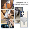 Acrylic Transparent Case with MagSafe Magnetic Ring for Samsung Galaxy S25 Ultra - Blue