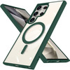 Acrylic Transparent Case with MagSafe Magnetic Ring for Samsung Galaxy S25 Ultra - Green